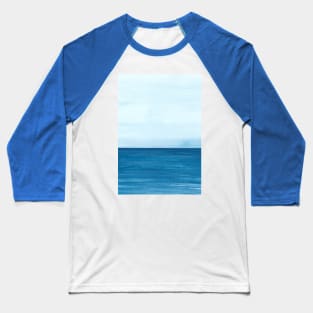 Ocean Blue Watercolor Baseball T-Shirt